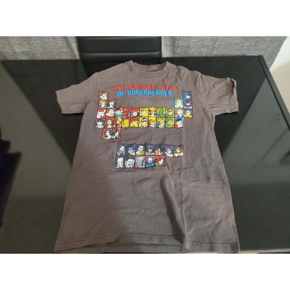 DC Comics T Shirt The Periodic Table Of Superheroes Size S